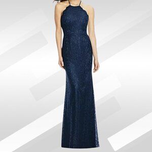 2/$50 NWOT Dessy Collection Midnight Blue Lace Gown Size 2 | Formal
